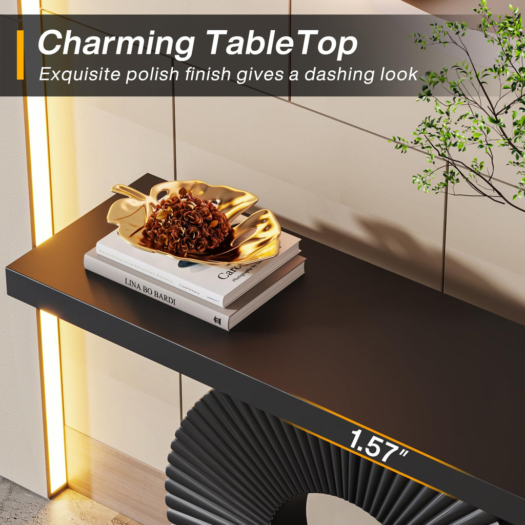 Black 40 inch Wood Console Table Q166264