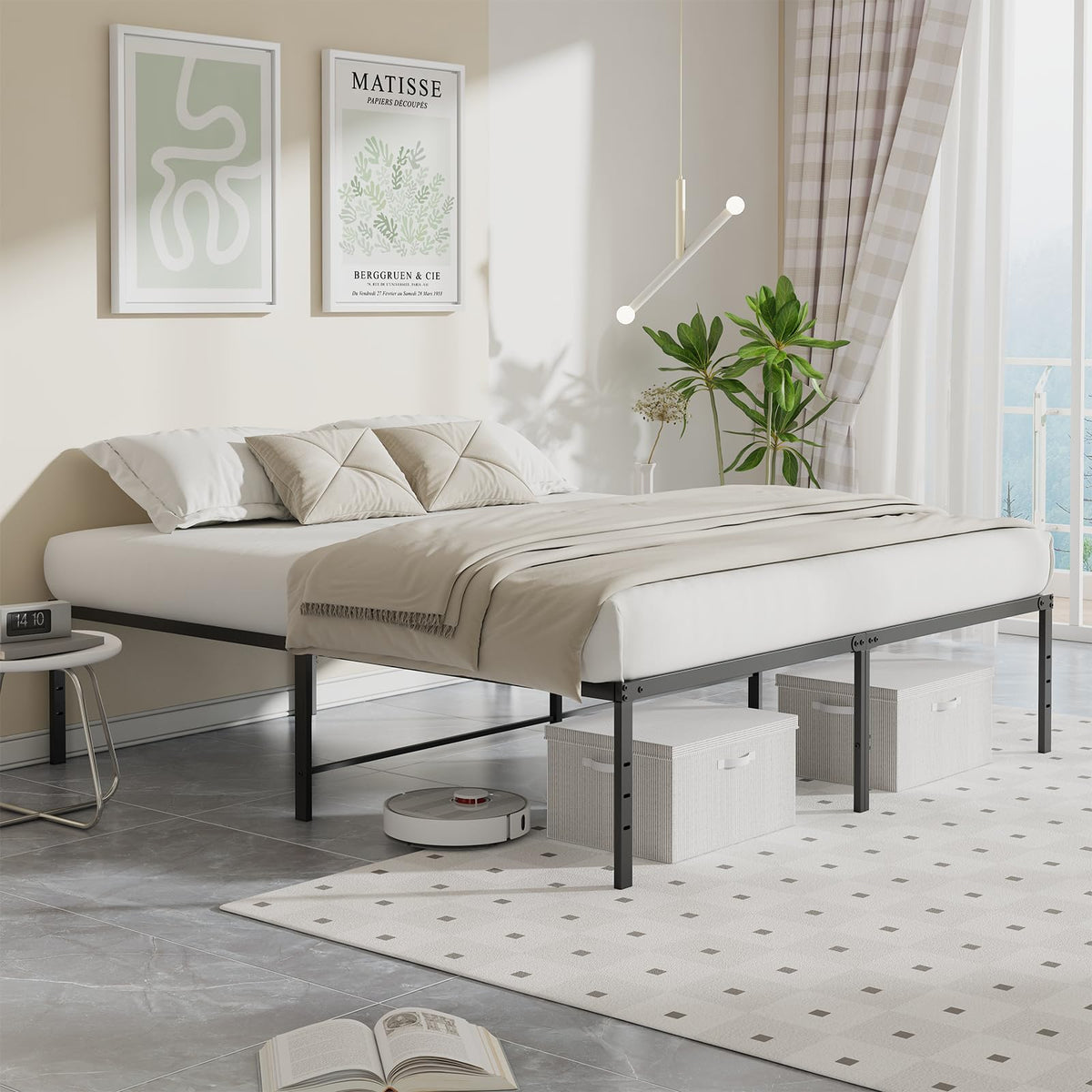 Queen 18 Inch Metal Platform Bed Frame Q80269