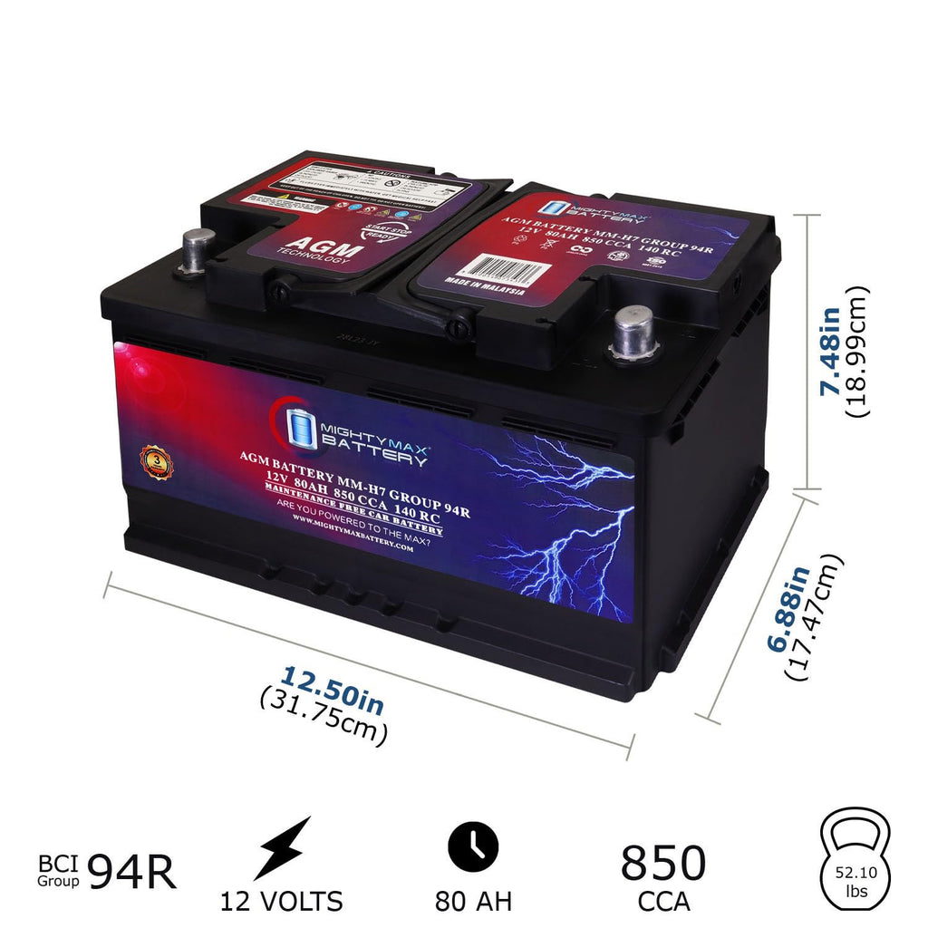 12V 80AH 850 CCA Replacement Battery L12220
