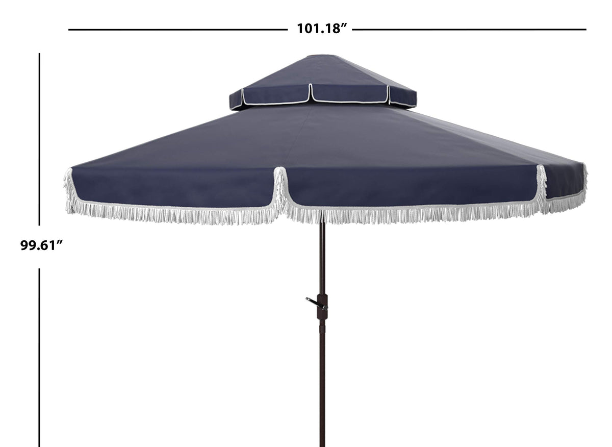 9 ft Navy/White Patio Umbrella I111