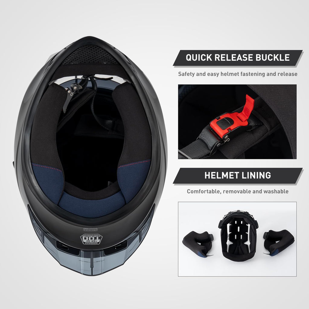 Full Face Motorcycle Helmets DOT Certified D9456