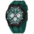 Men's Quartz Chronograph Watch 41MM Waterproof Rubber Strap Luminous G720307
