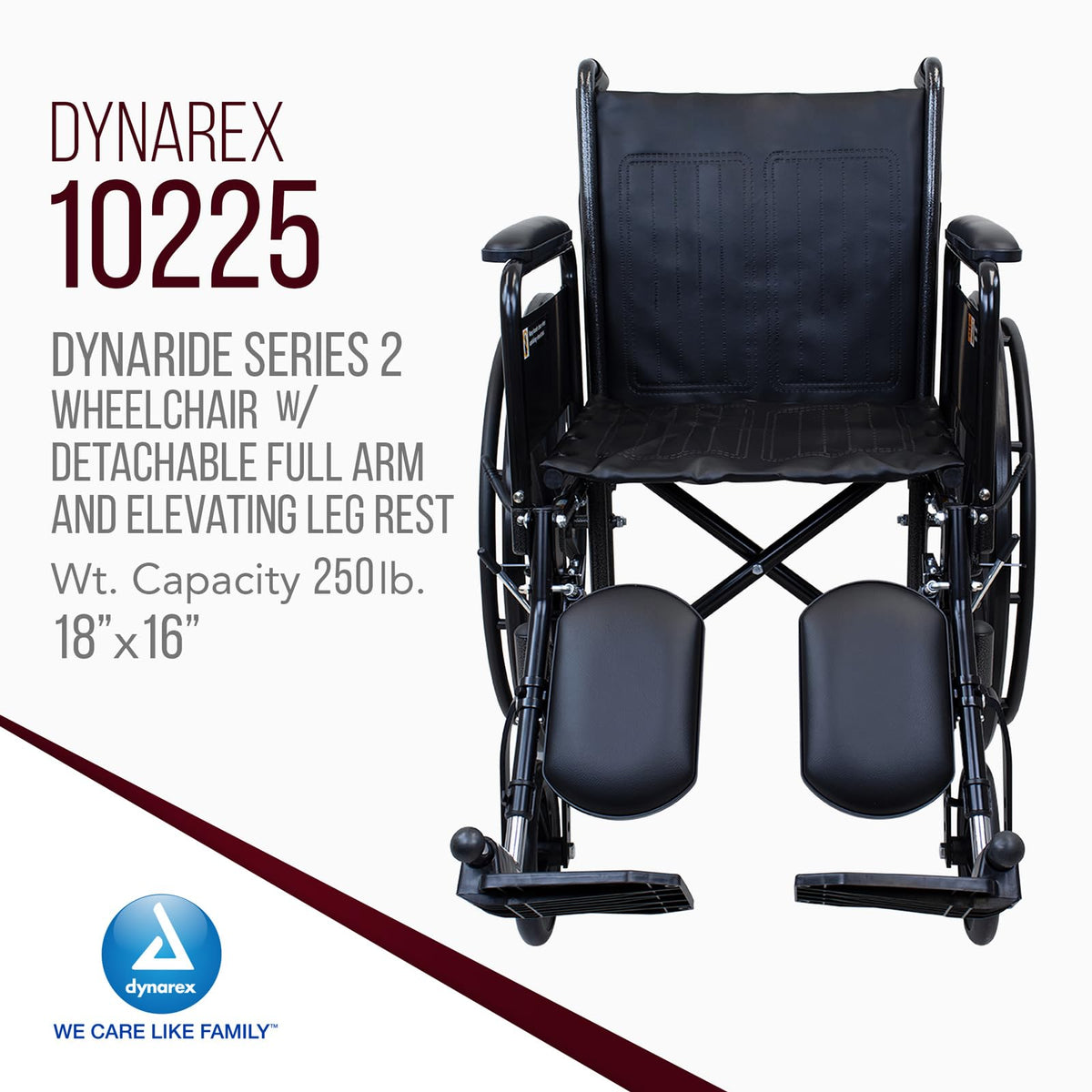 Silver Wheelchair with Detachable Full Arms & Elevating Leg Rests D95077