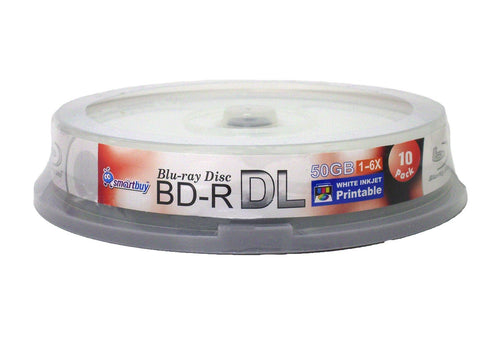10-disc 50gb 6X Bd-r Dl White Inkjet Hub Printable Blank Disc X416