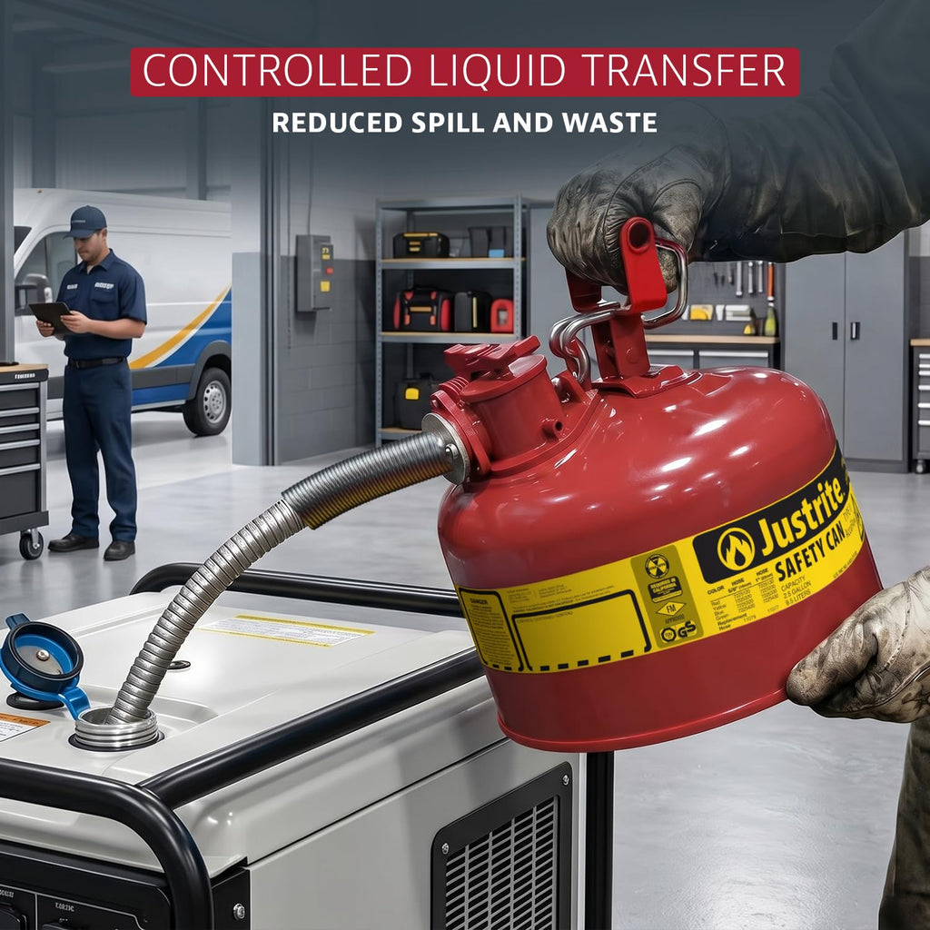 Red Galvanized Steel Gasoline Safety Can Q384192