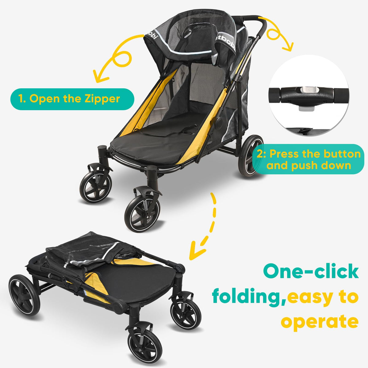Dog Stroller for Large Medium Dogs up to 80 lbs L5505