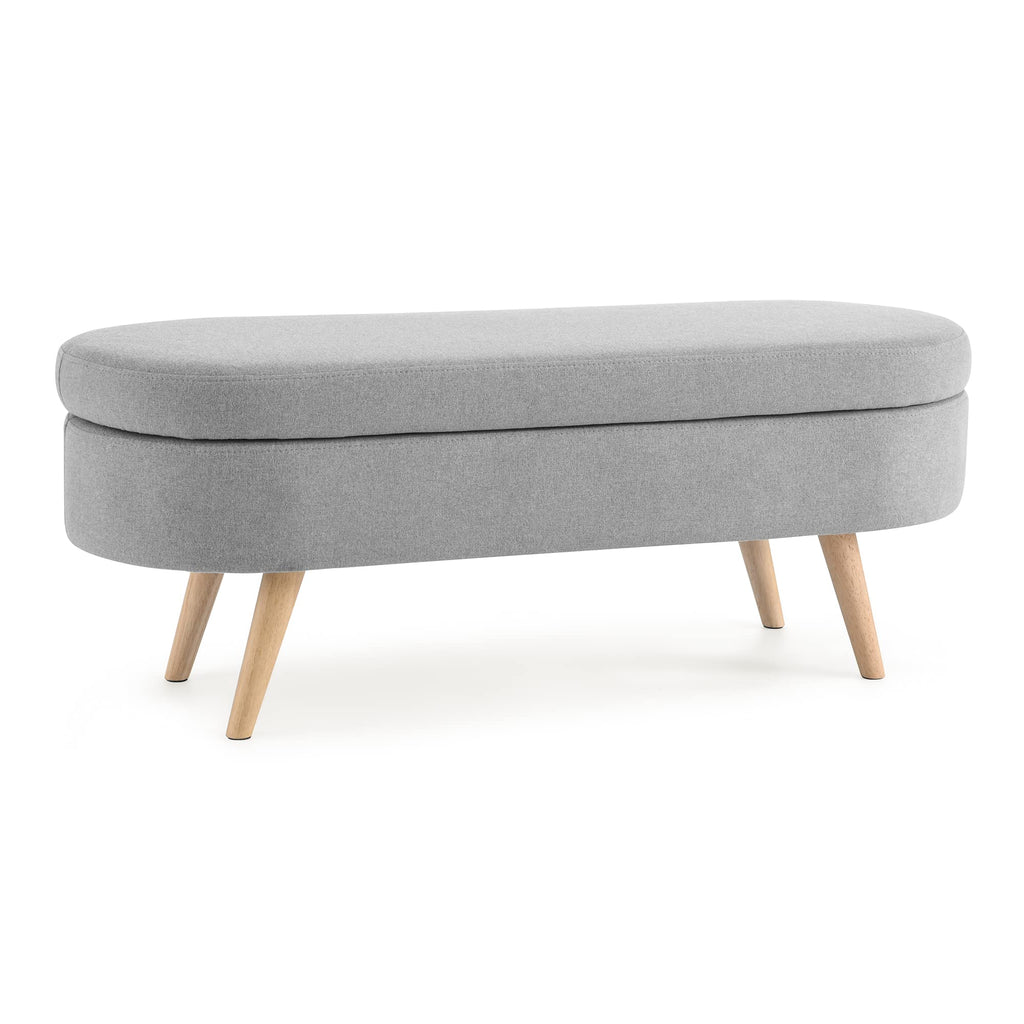 Oval Storage Bench with Rubber Wood Legs N3746