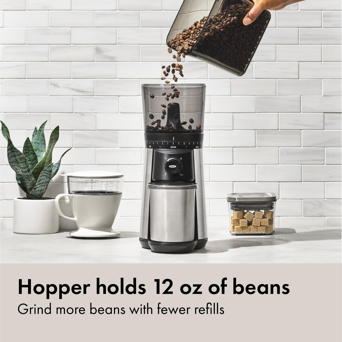 Electric Coffee Bean Grinder 12 Oz Silver P6652