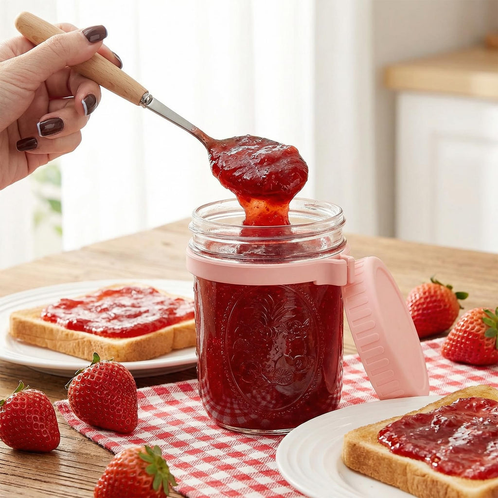 16oz 6-Pack Wide Mouth Glass Mason Jars with Airtight Lids U118