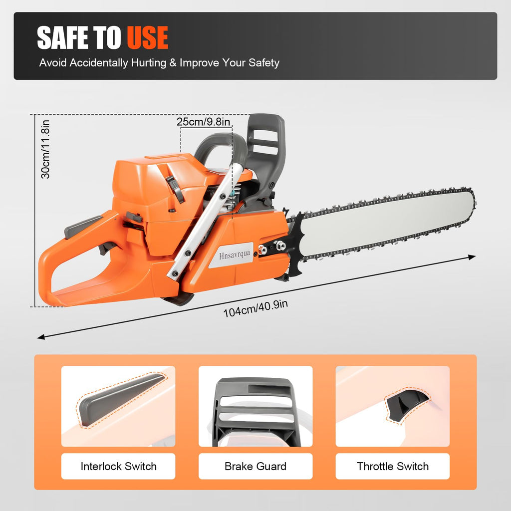 72CC Gas Chainsaw 2 Stroke 24'' Guide Board P101