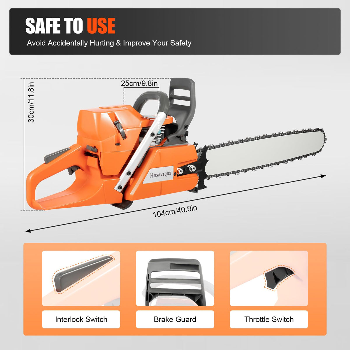 72CC Gas Chainsaw 2 Stroke 24'' Guide Board P101