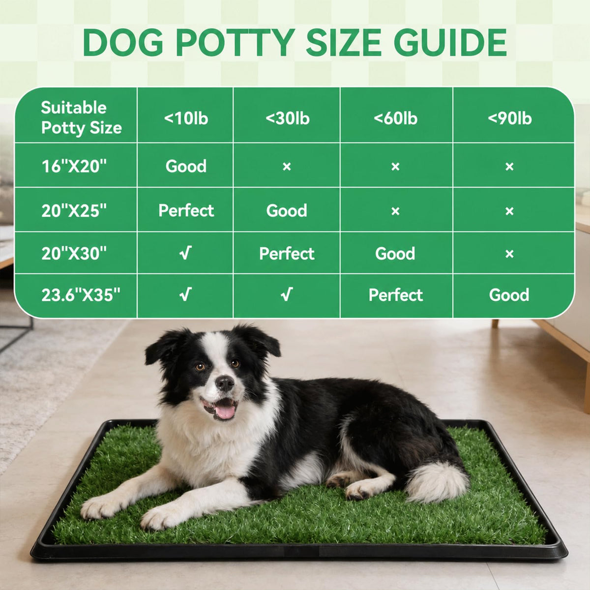 20x30 Inch Artificial Grass Dog Potty Pad with Tray X5815