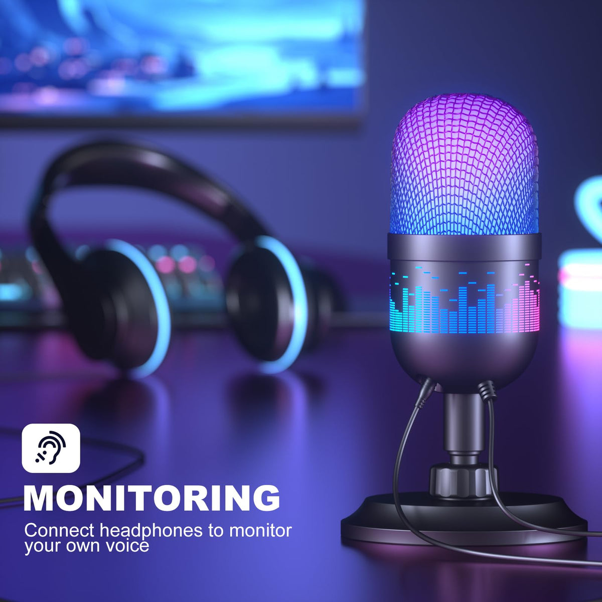 USB Condenser Gaming Microphone with RGB Lighting G231506