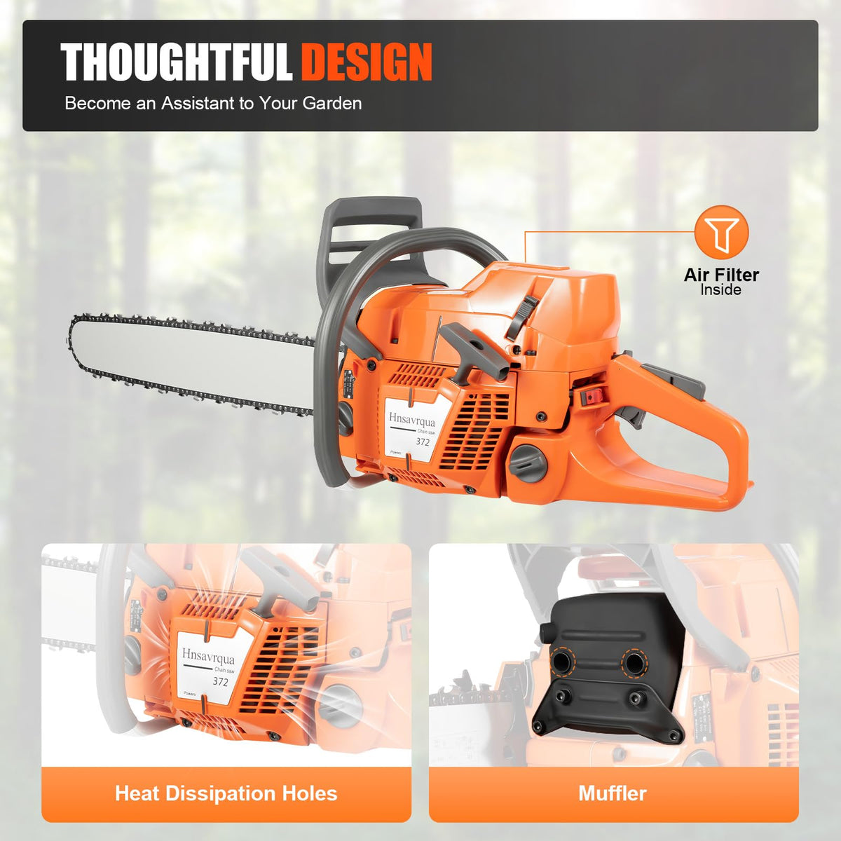 72CC Gas Chainsaw 2 Stroke 24'' Guide Board P101