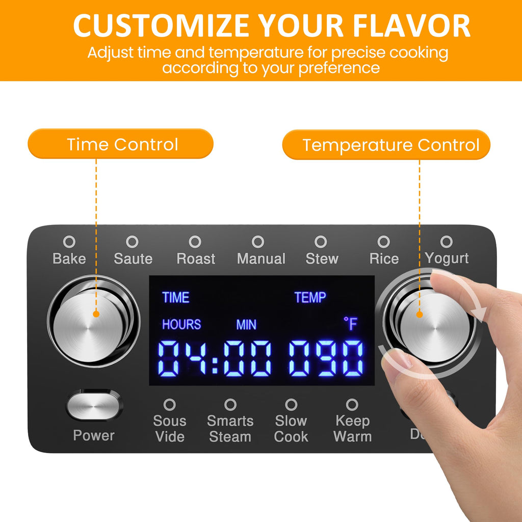 12-in-1 Programmable 8 Quart Slow Cooker with Steaming Rack S341