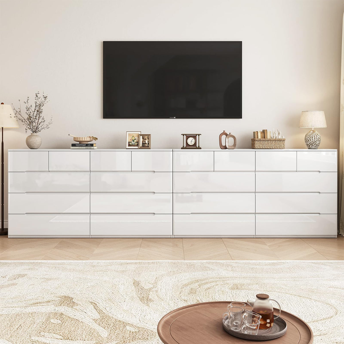 White 10 Drawer Dresser O107