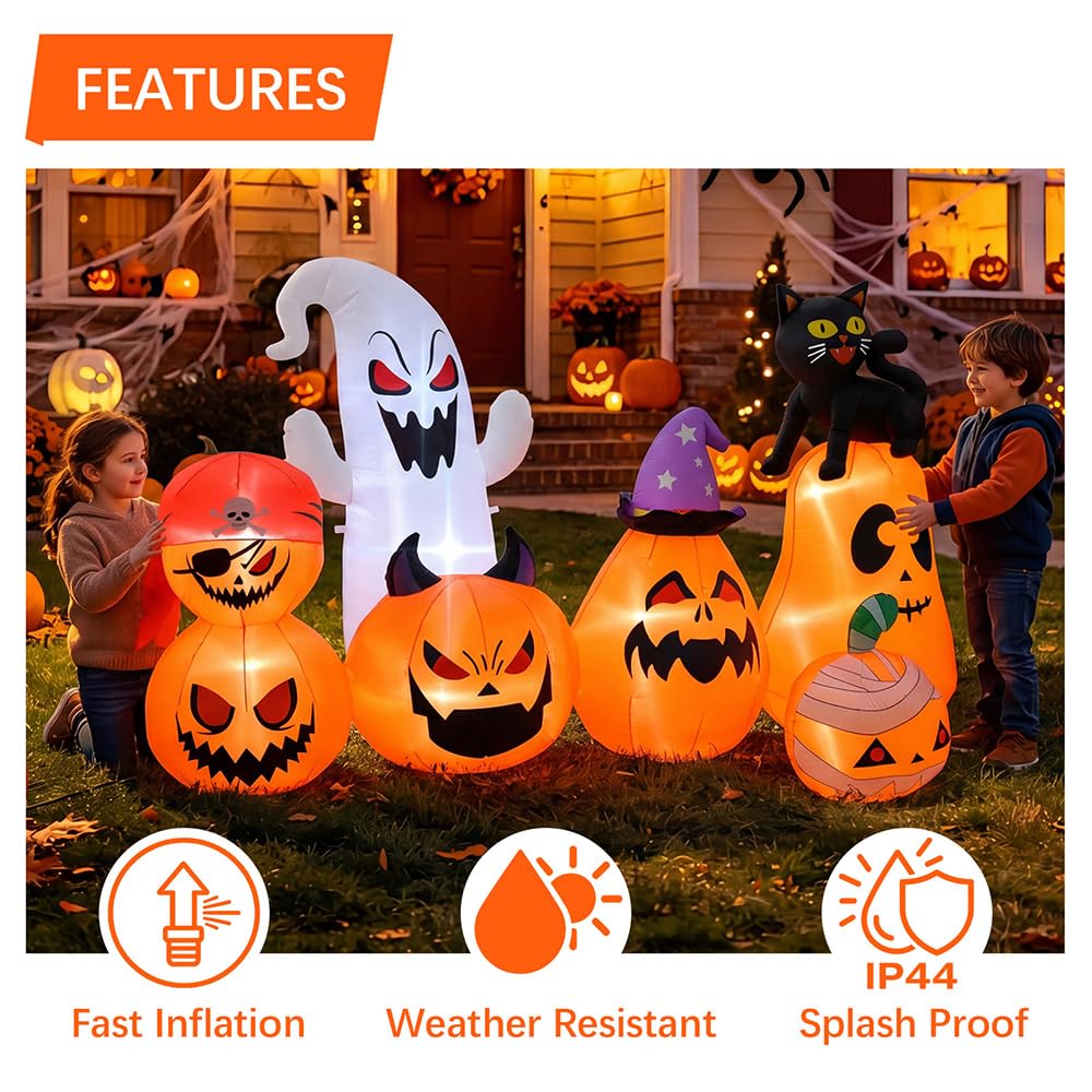 8 FT Inflatable Pumpkin Patch Yard Décor Y254
