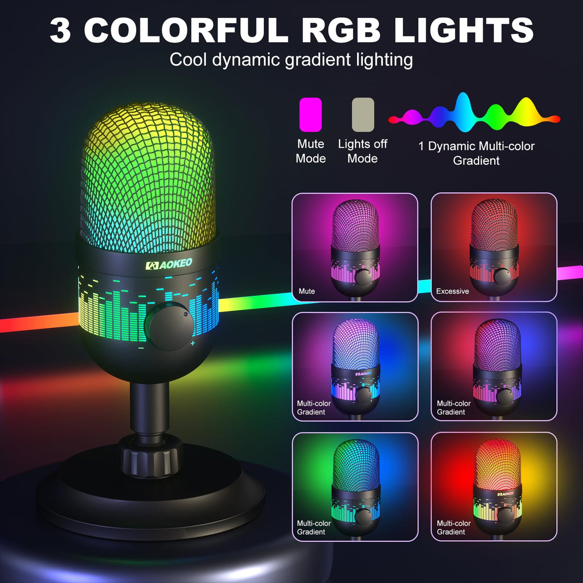 USB Condenser Gaming Microphone with RGB Lighting G231506