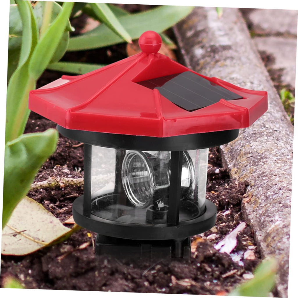 Solar Lighthouse Rotating Lamp Resin Garden Decorative Lights H475856