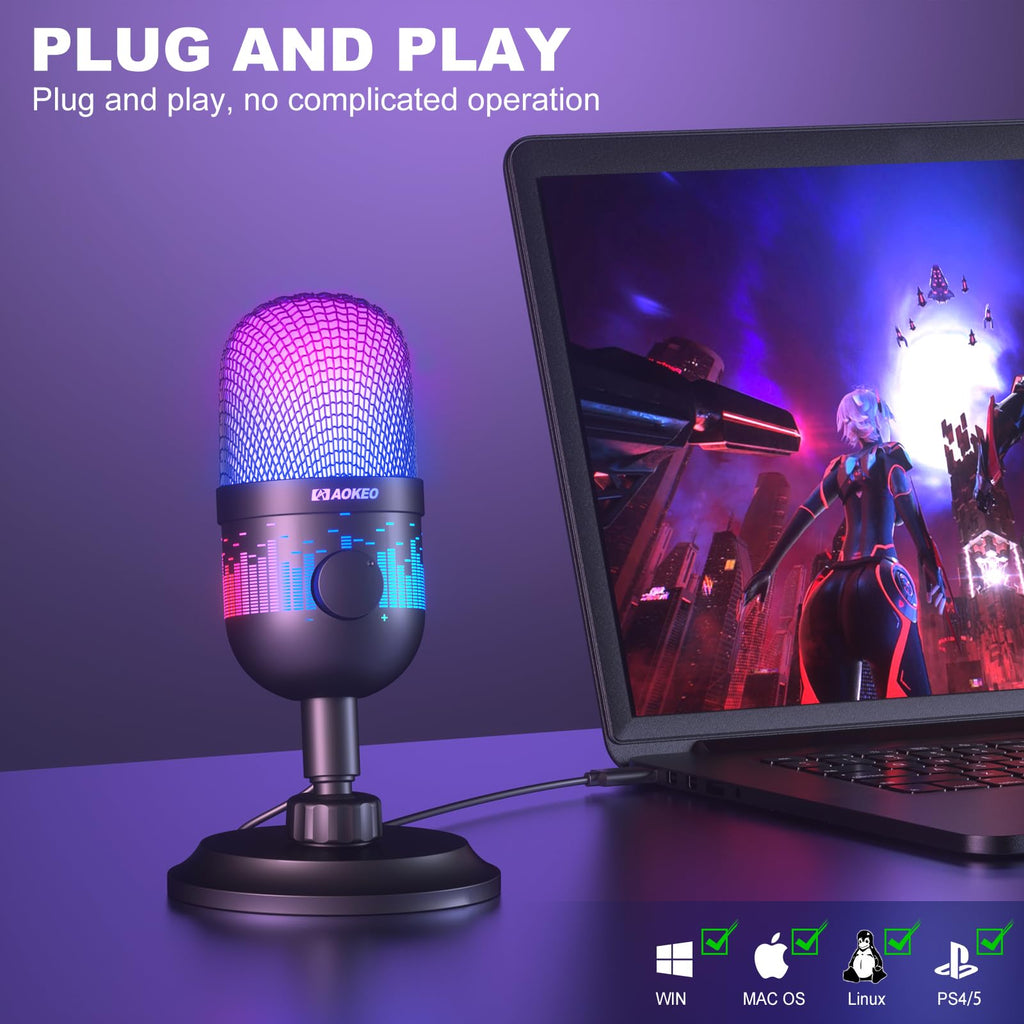 USB Condenser Gaming Microphone with RGB Lighting G231506