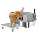 Stainless Steel Extra Large High Sided Litter Box with Scoop A899