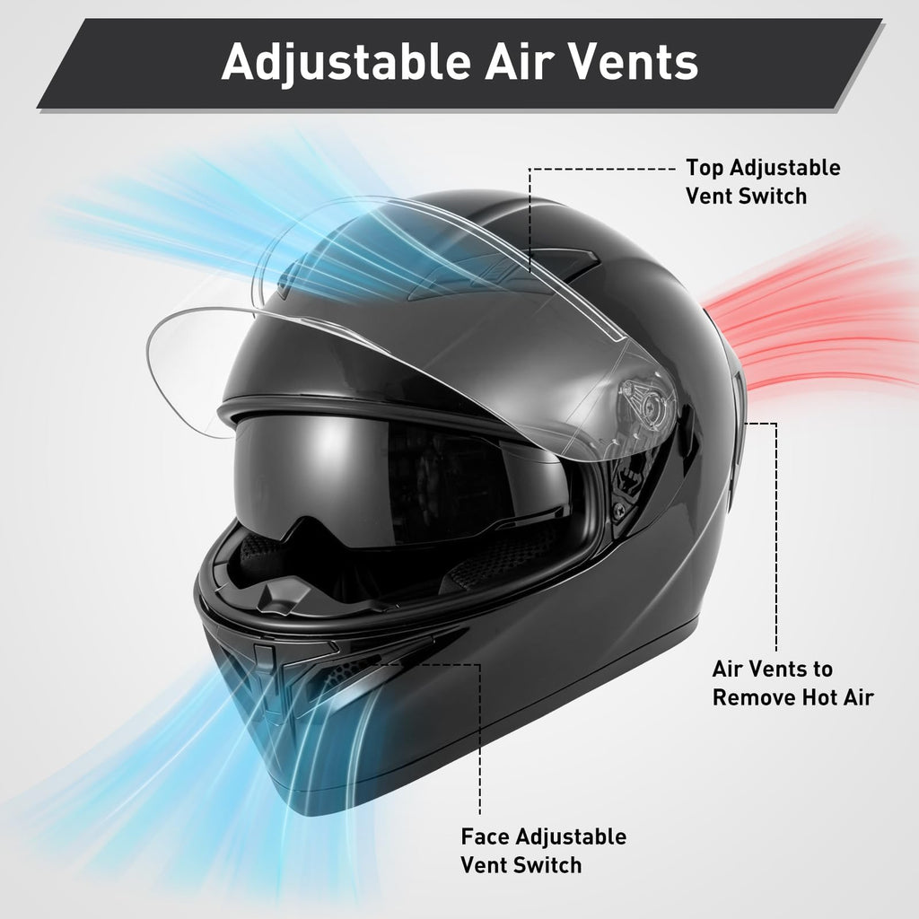 Full Face Motorcycle Helmets DOT Certified D9456