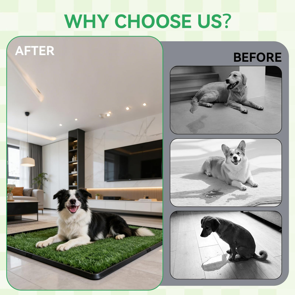 20x30 Inch Artificial Grass Dog Potty Pad with Tray X5815
