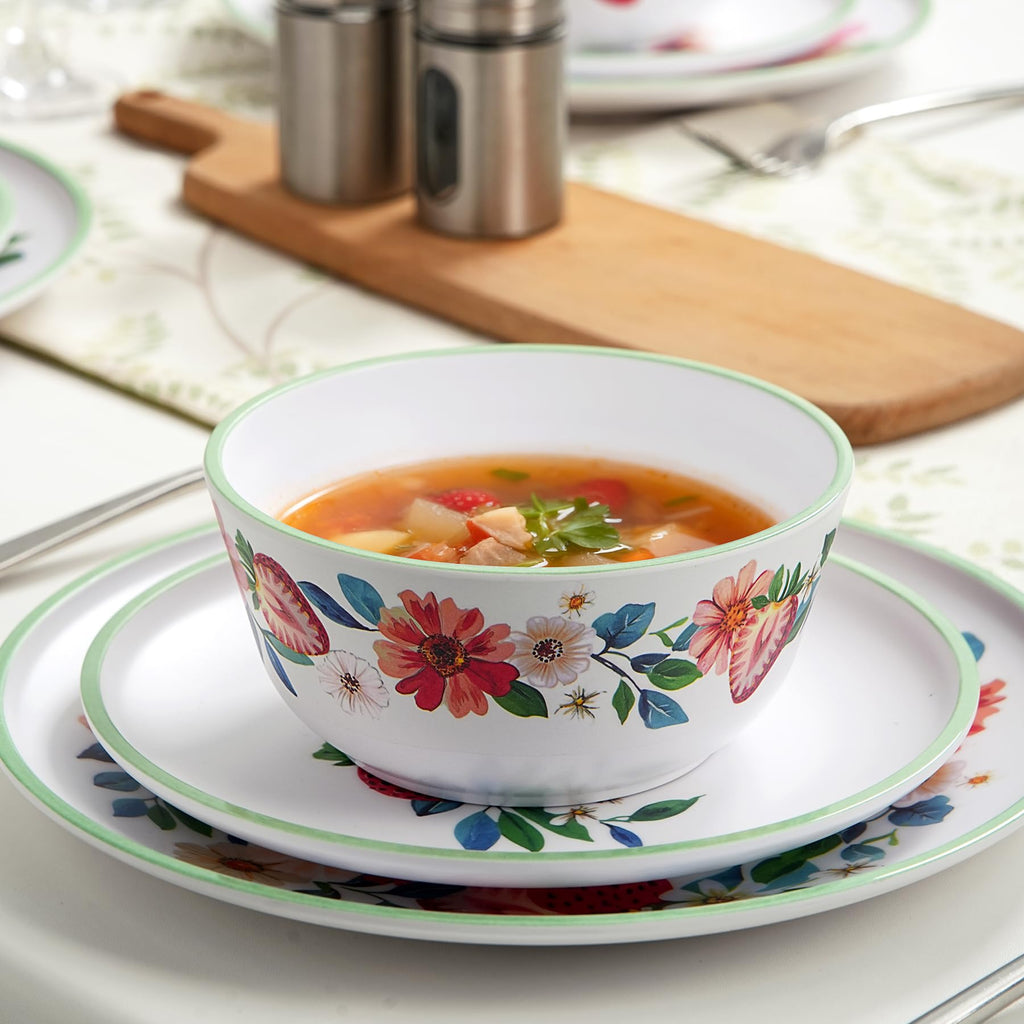 12-Piece Strawberry Melamine Dinnerware Set Z68864