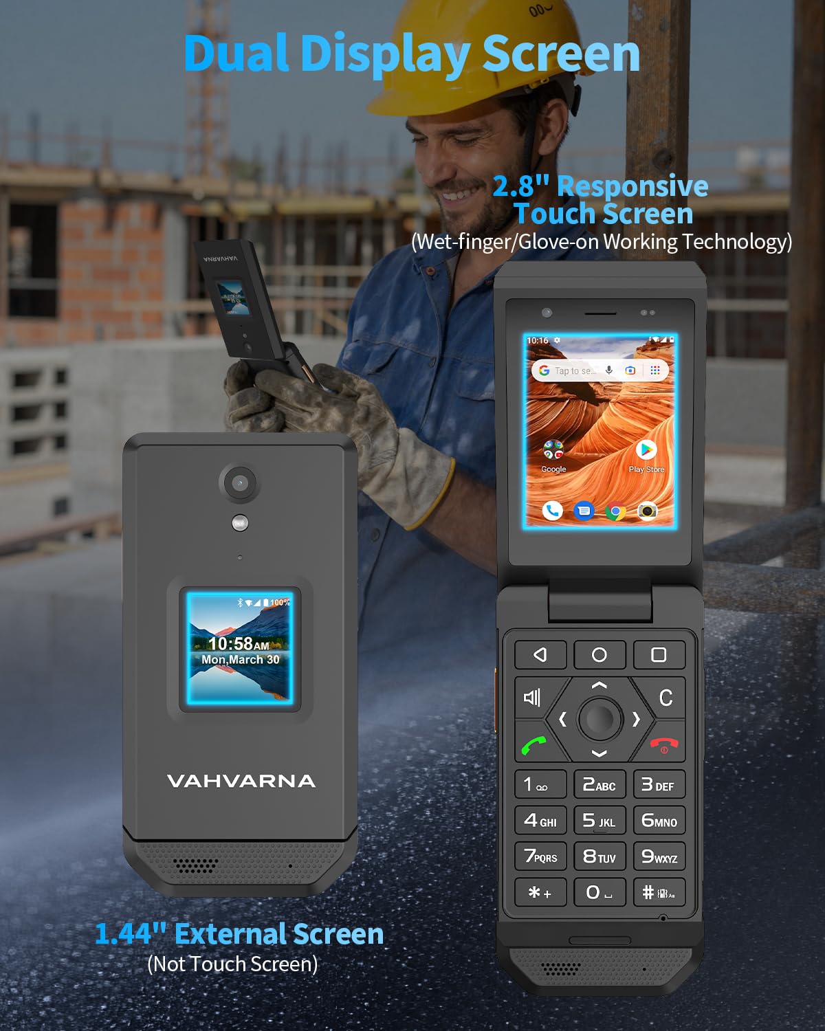 Unlocked 4G LTE Rugged Flip Phone H66886