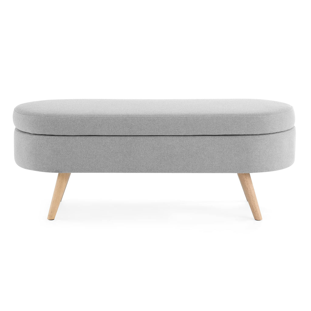 Oval Storage Bench with Rubber Wood Legs N3746