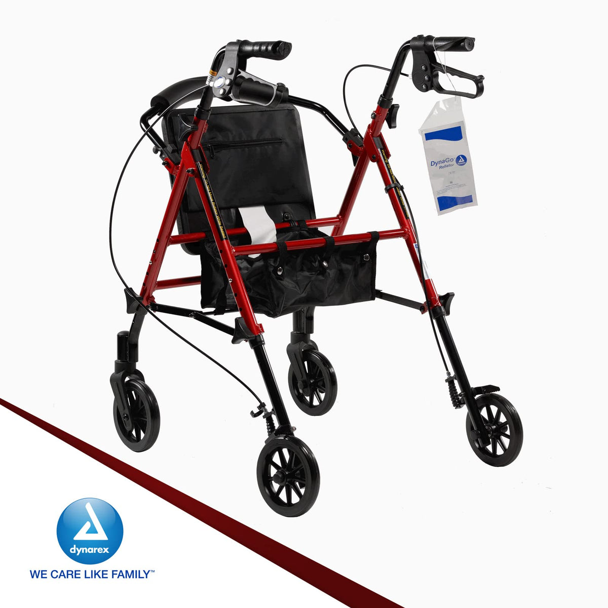 Foldable Aluminum Rollator with Adjustable Seat and Detachable Caster, Red P832099