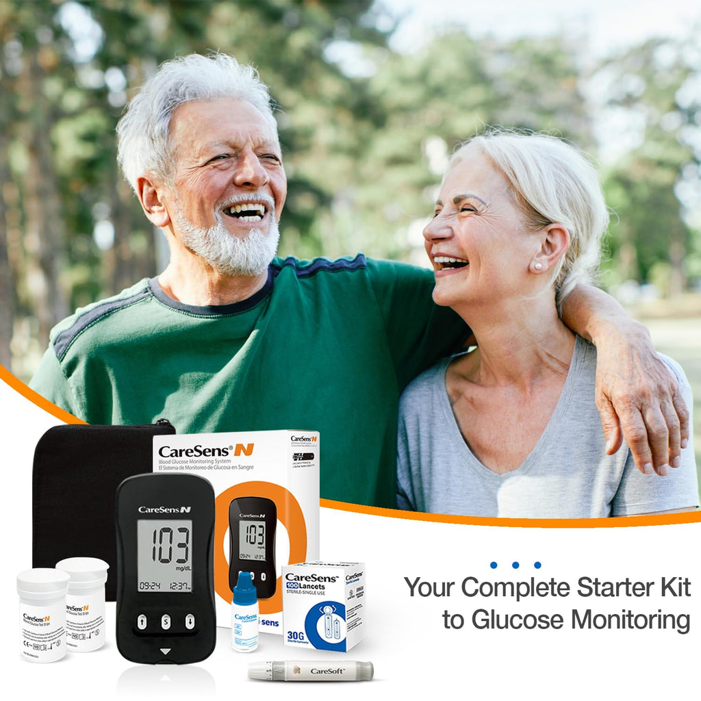 Blood Glucose Monitor Kit with 100 Test Strips, 100 Lancets, Lancing Device, Control Solution, Travel Case R35475