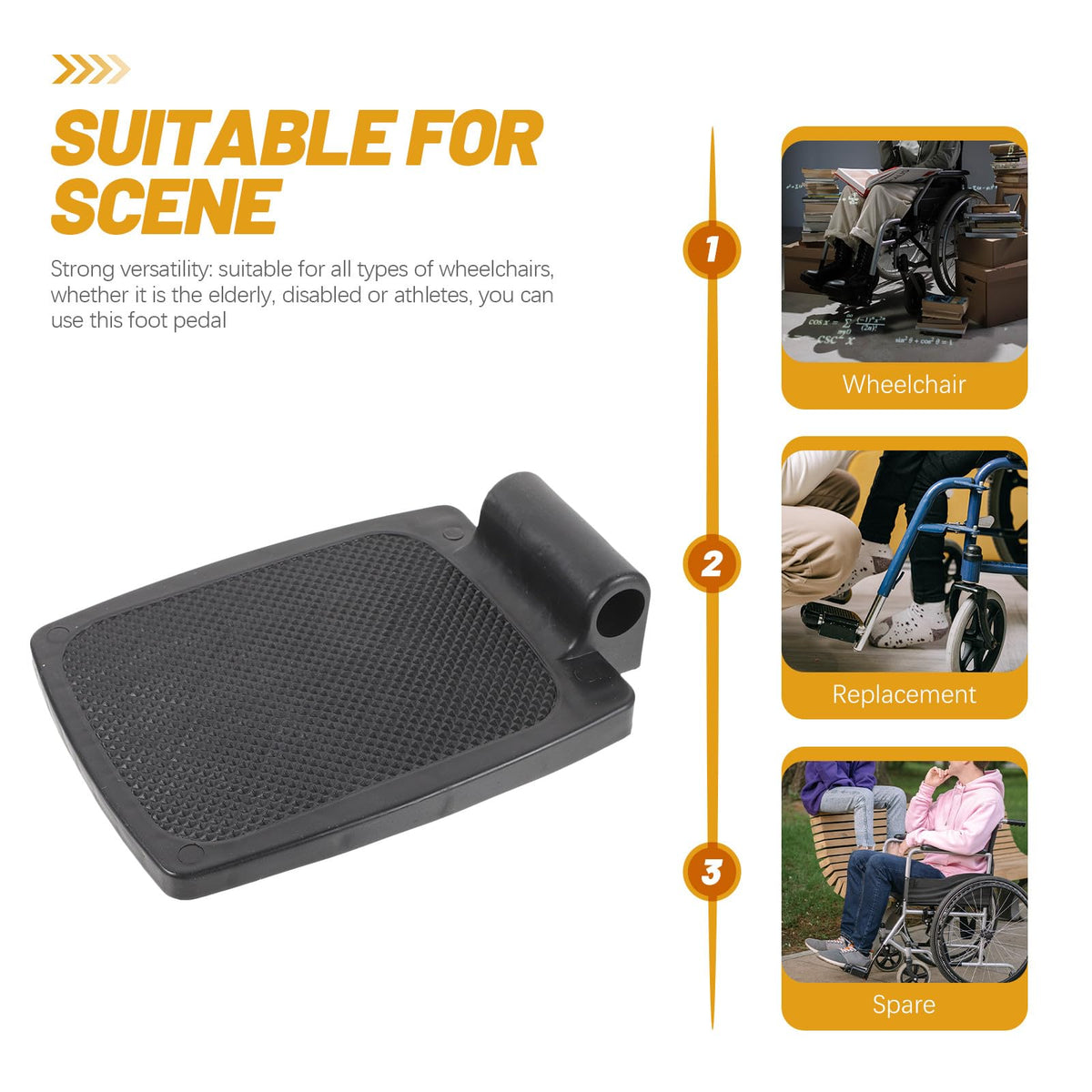 Wheelchair Footrest Pair Plastic Footplates F9281