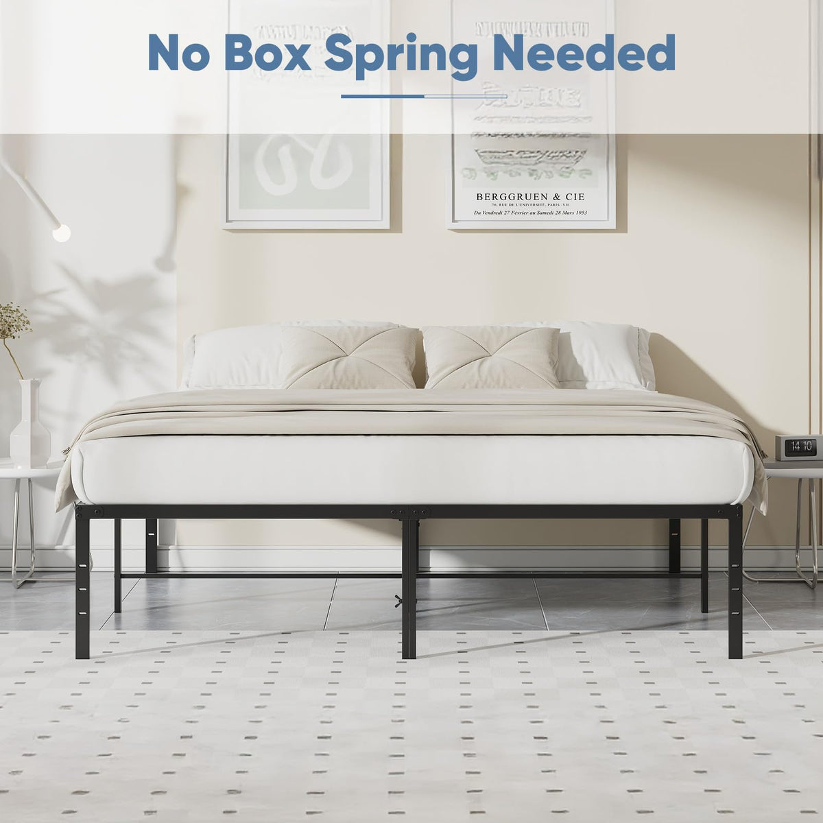 Queen 18 Inch Metal Platform Bed Frame Q80269