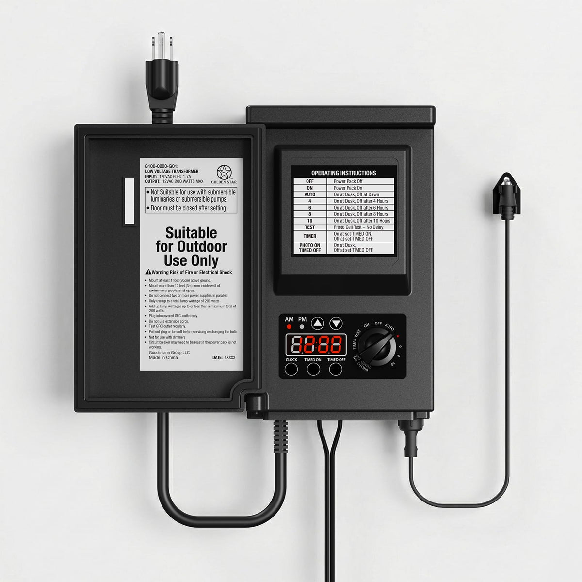 200W Low Voltage Transformer with Sensor and Weather Shield J852651