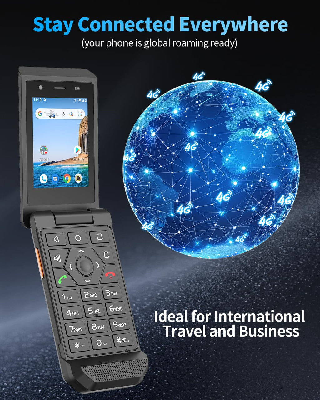 Unlocked 4G LTE Rugged Flip Phone H66886