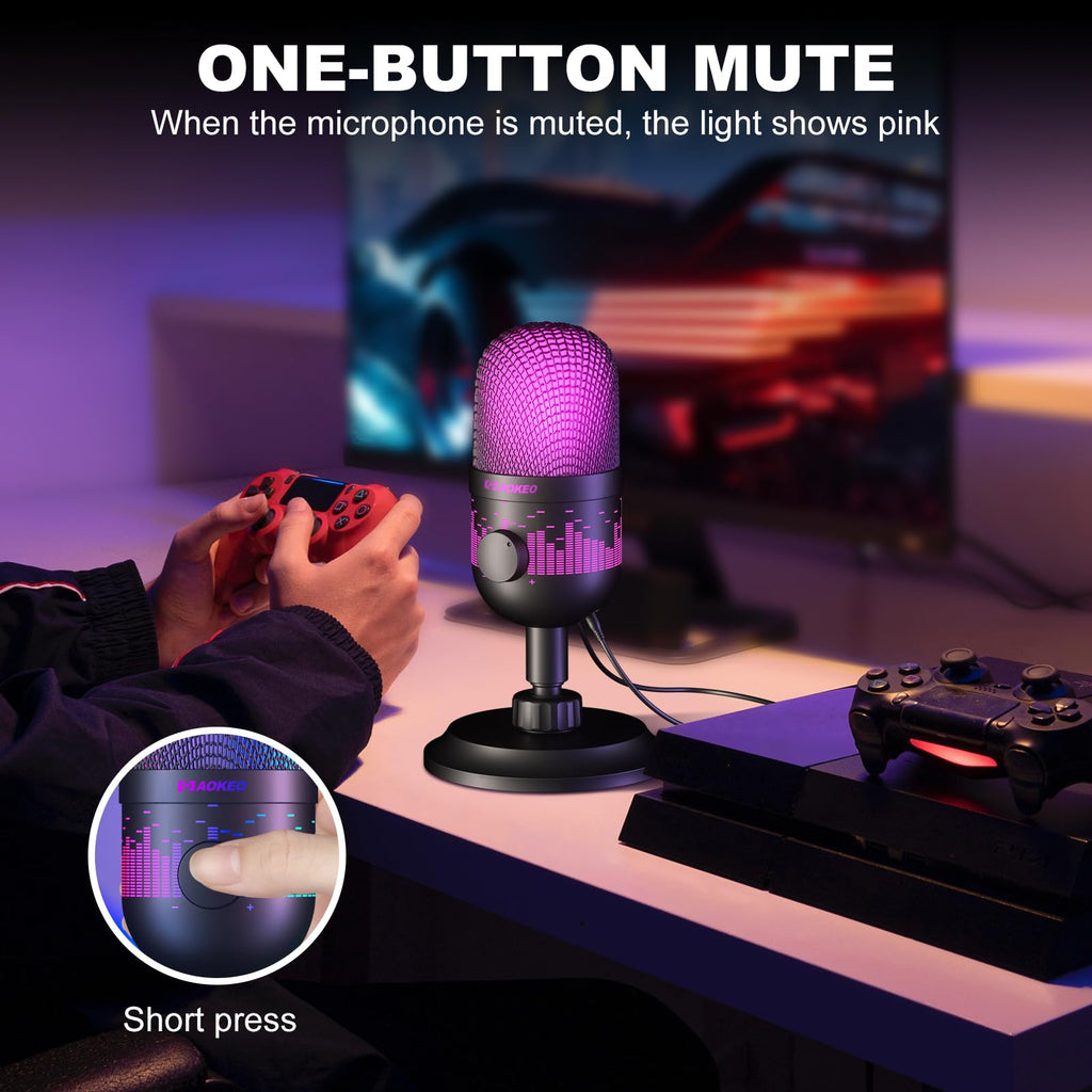 USB Condenser Gaming Microphone with RGB Lighting G231506