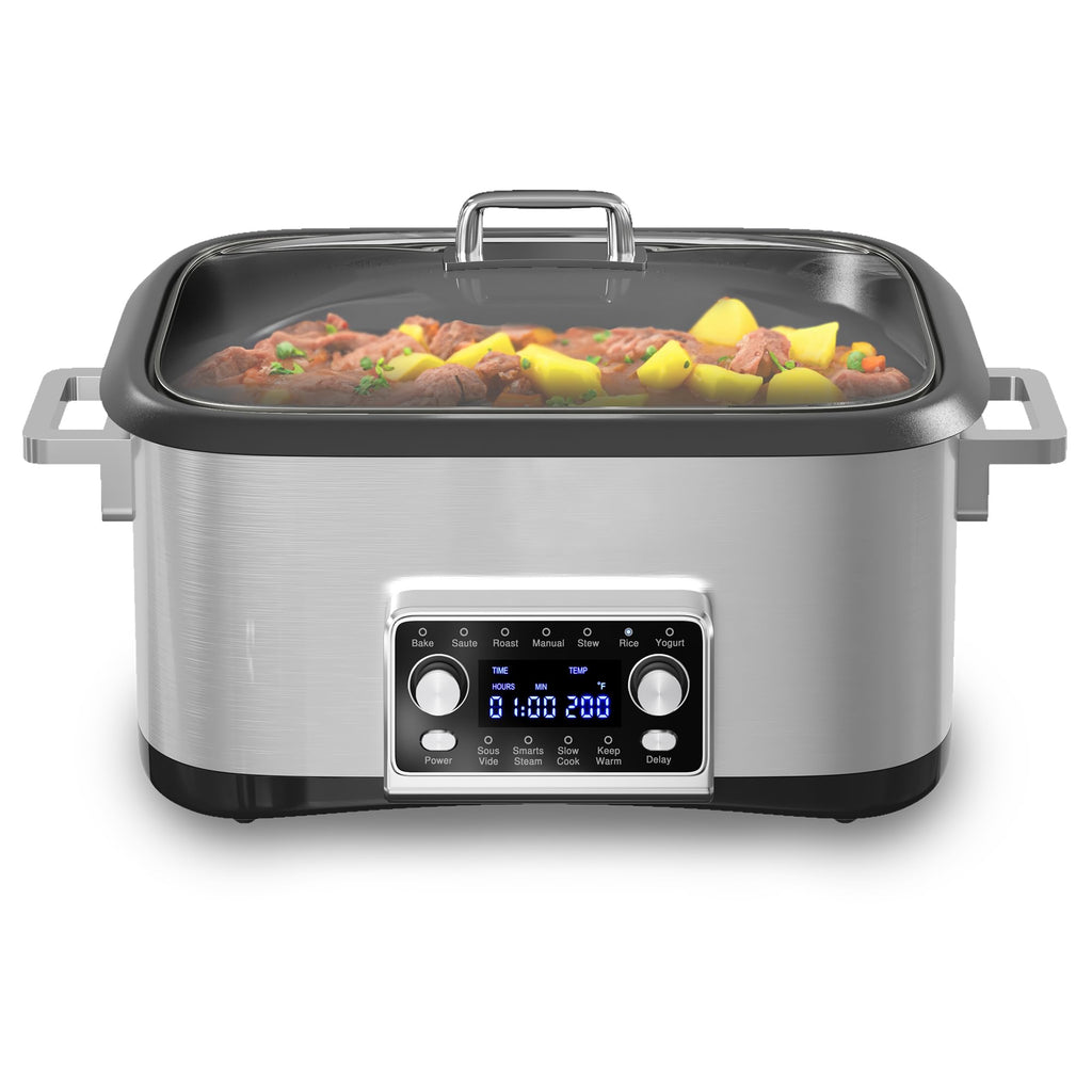 12-in-1 Programmable 8 Quart Slow Cooker with Steaming Rack S341