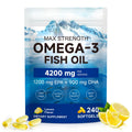 Omega 3 Fish Oil Supplement 240 Softgels Lemon Flavor K236