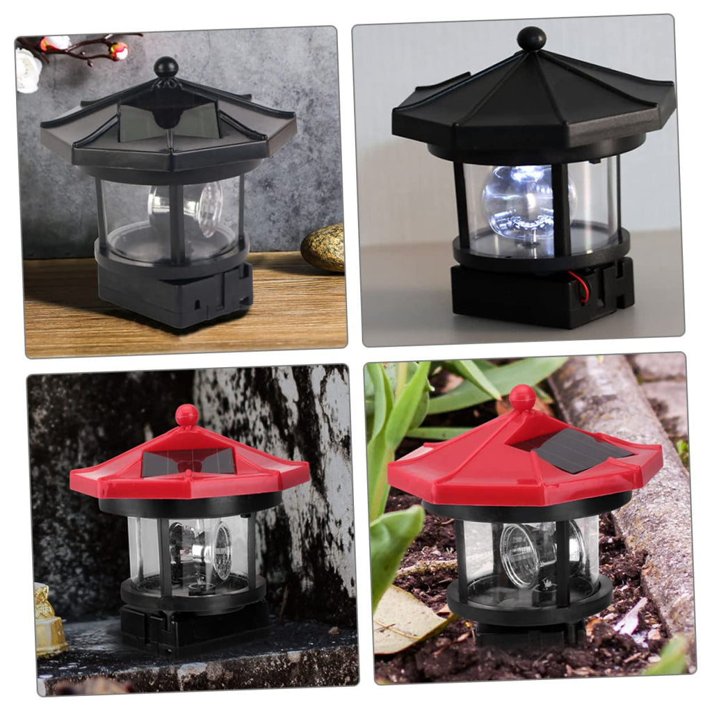 Solar Lighthouse Rotating Lamp Resin Garden Decorative Lights H475856
