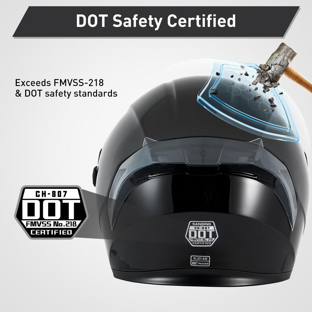 Full Face Motorcycle Helmets DOT Certified D9456