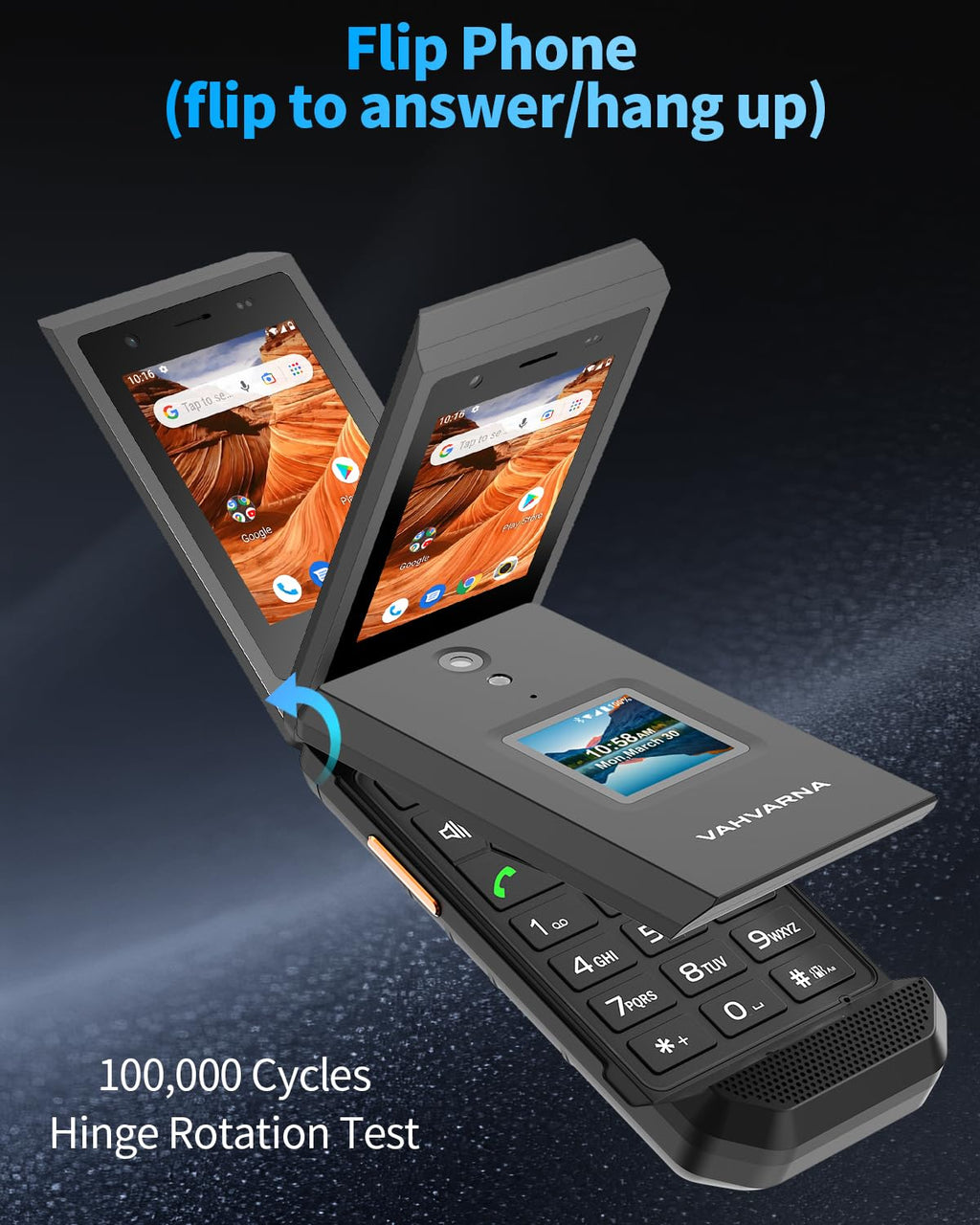 Unlocked 4G LTE Rugged Flip Phone H66886