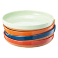 Ceramic Flat Pasta Bowl Plate Set of 4, 35oz Microwave Safe U51040