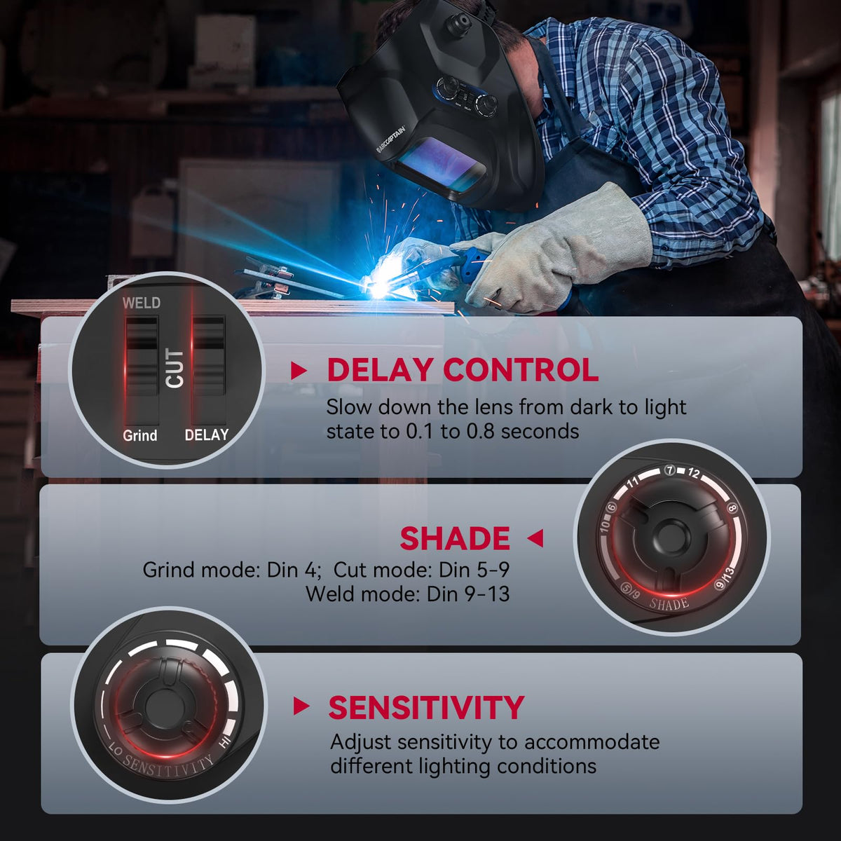 Auto Darkening Welding Helmet H277418