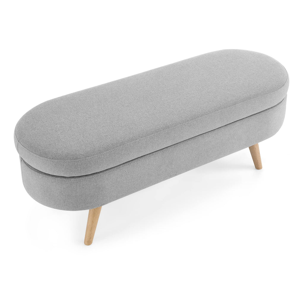 Oval Storage Bench with Rubber Wood Legs N3746