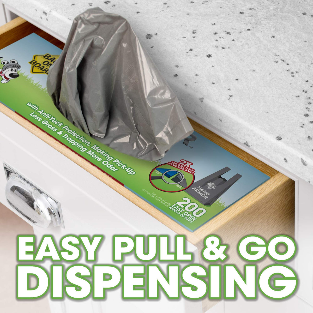Dog Poop Bags with Easy Tie Handles, 200 Count F987007
