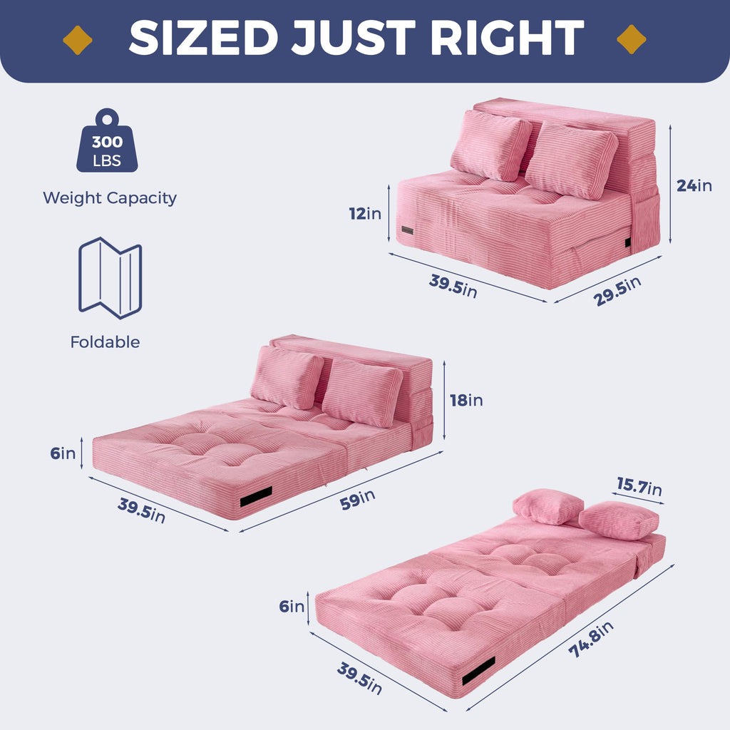 Convertible Sofa Bed with Pillow S425