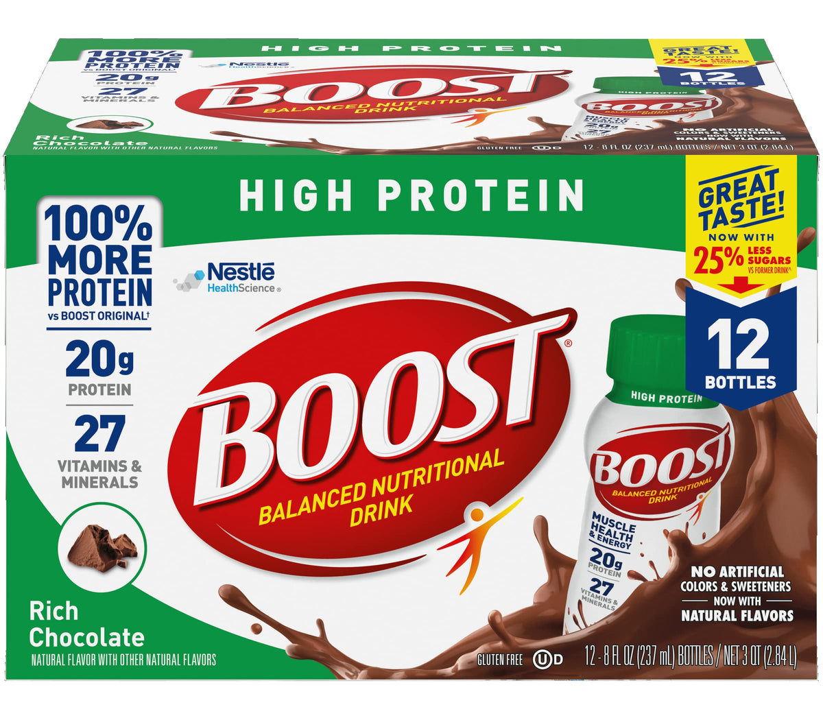 High Protein Nutritional Drink Rich Chocolate 8 FL OZ 12 CT G52636