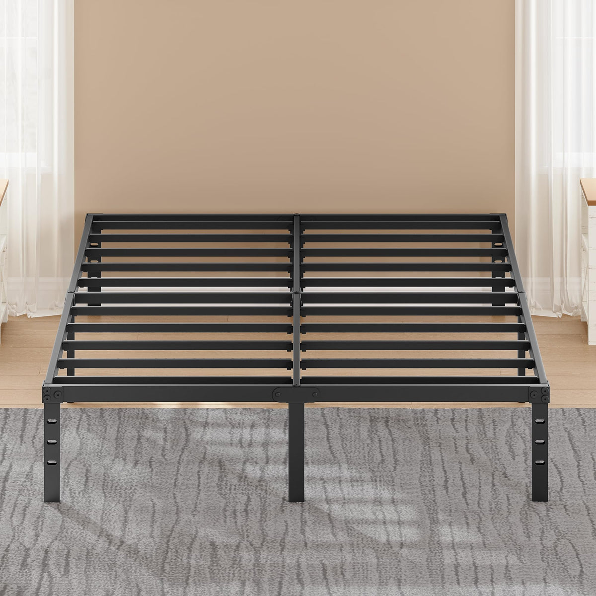 Queen Size 18" Black Metal Frame B8588