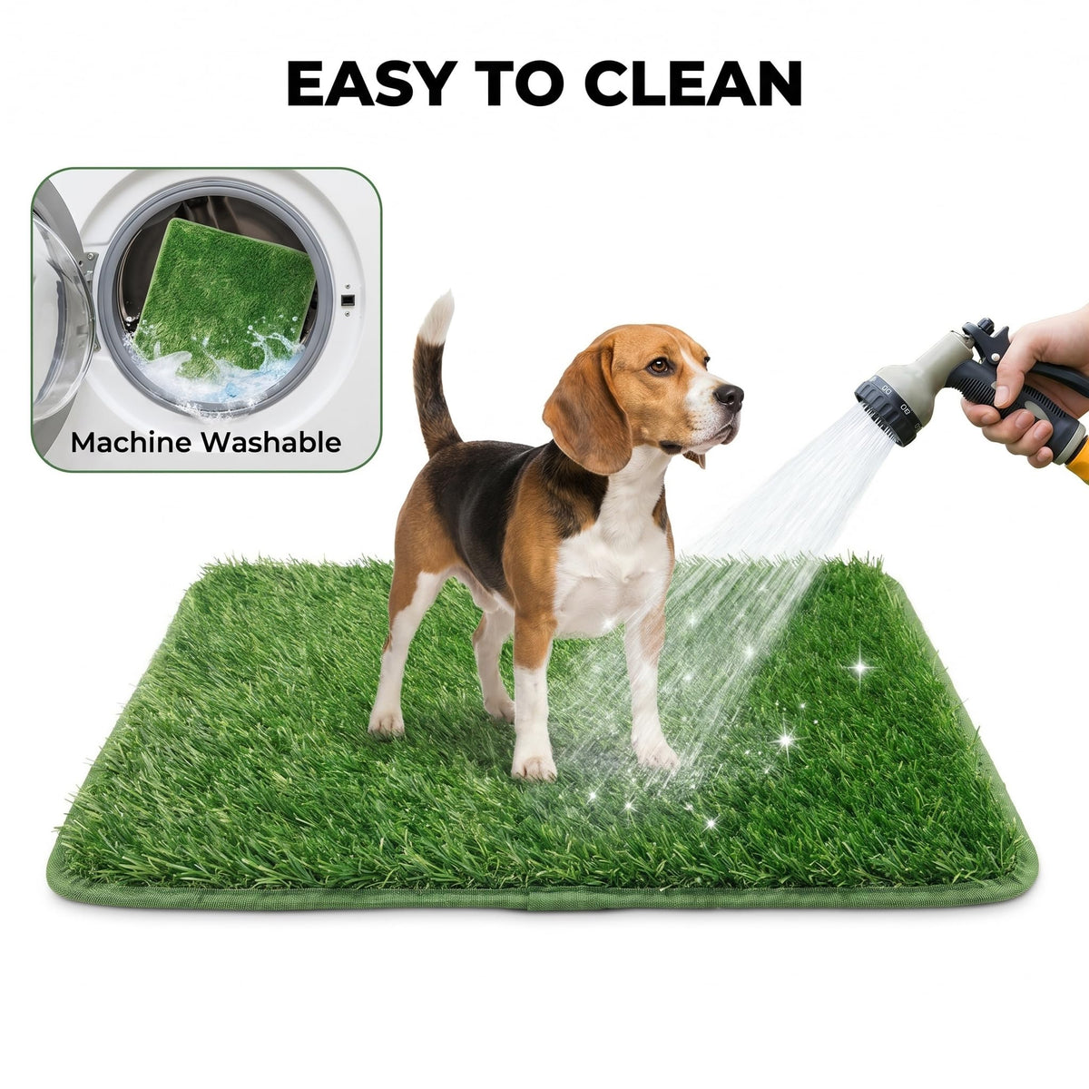 Dog Grass Pad with Tray, 2 Washable Grass Pads O18811